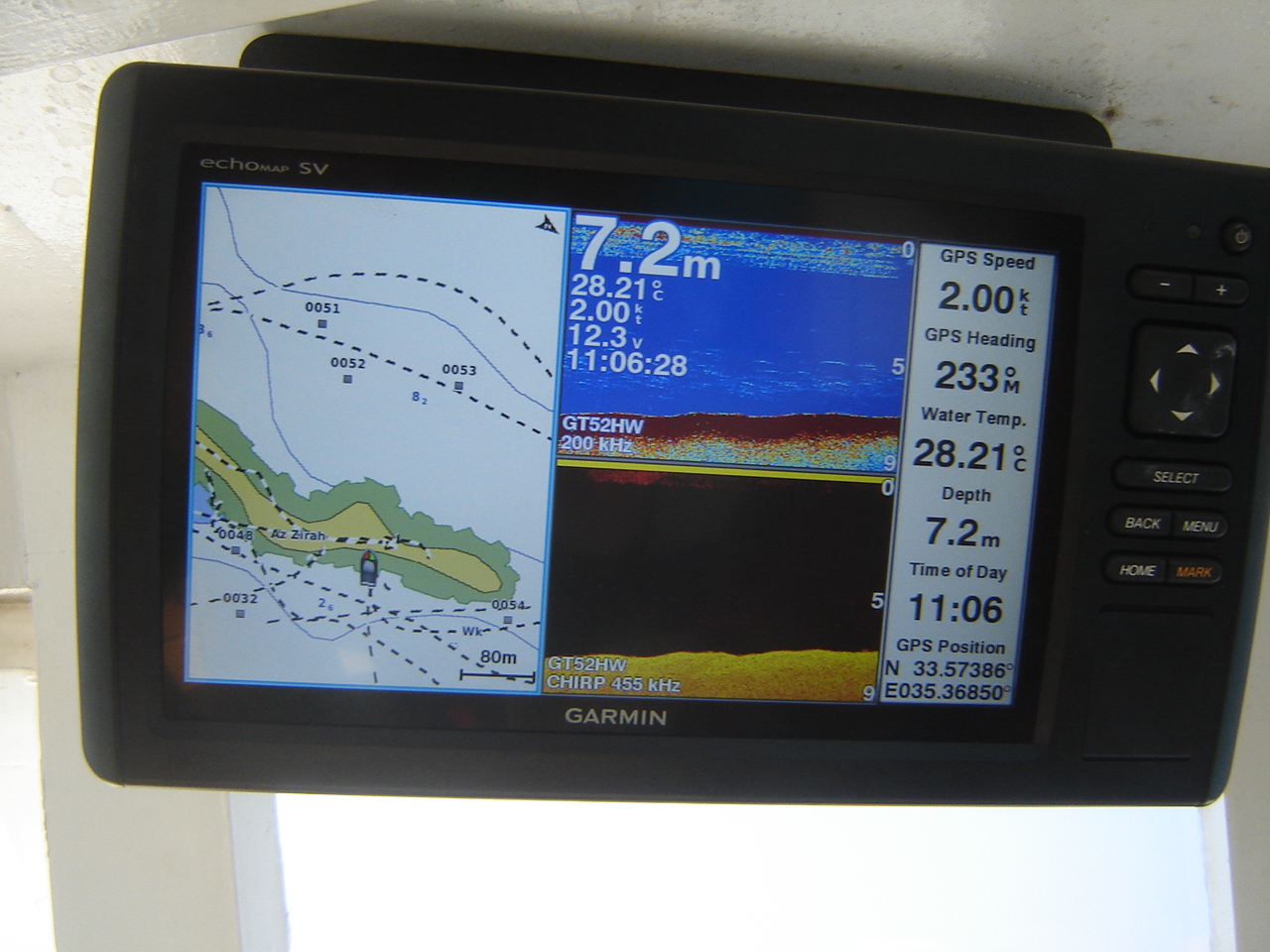 Depth 7.2m / Water Temp 28.21°C